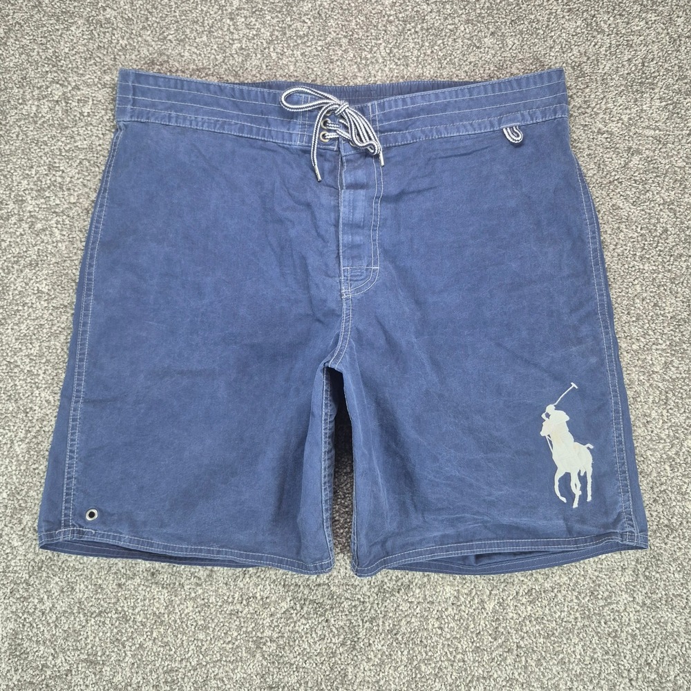 Polo Ralph Lauren Swim Trunks Mens Medium Blue Big Pony Board Shorts